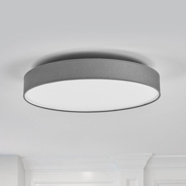 Plafoniera soffitto Saira Lindby, Alluminio / Grigio / Zincato, Soggiorno / Sala da pranzo, Tessuto / Stoffa / Seta, Moderno, Plafoniera