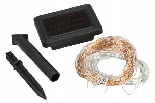 Catena decorativa solare a LED 200xLED/1,2V 800 mAh 12 m IP44 nero