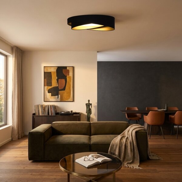 BRILAGI- Plafoniera LED VELVET TWIST LED/24W/230V 4000K diam. 55 cm nero/oro