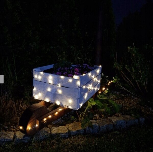 Catena decorativa solare a LED 200xLED/1,2V 800 mAh 12 m IP44 nero