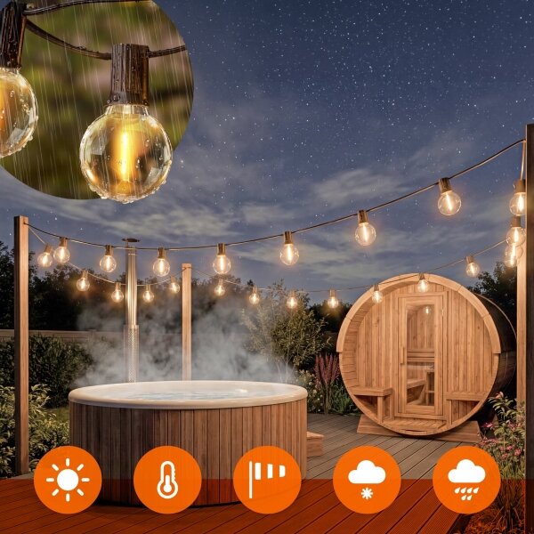 Catena decorativa LED per esterni 36xE12/1W/230V 22,35 m IP65 nero