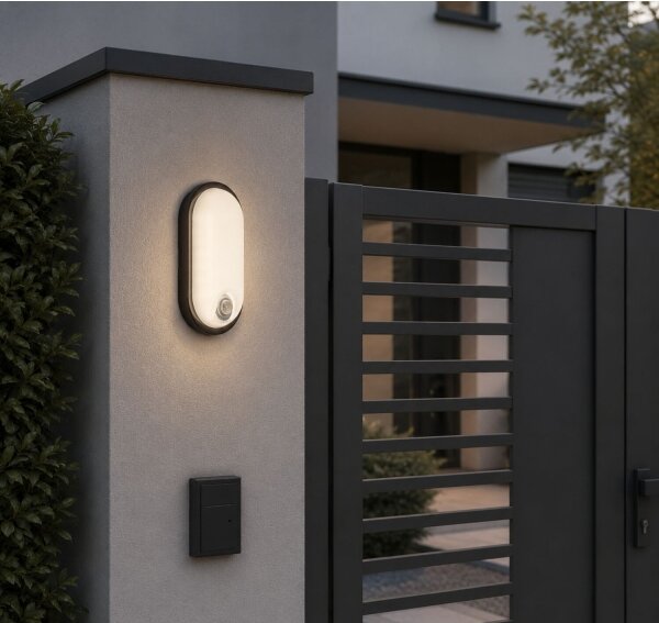 Rabalux 77231 - LED Ven plafoniera con sensore HORT2 15W/230V IP65 nera