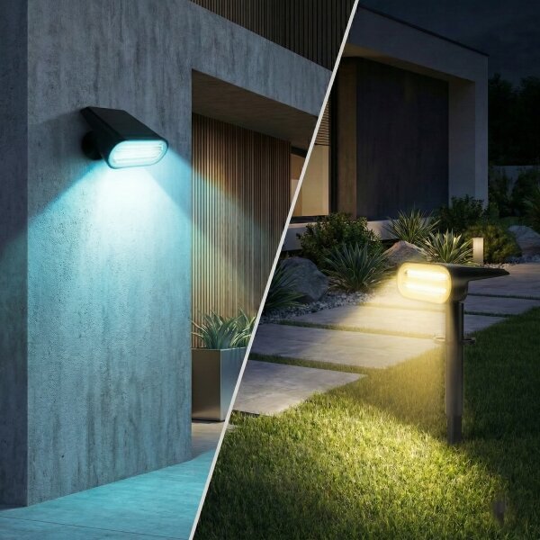 Lampada solare LED RGB 2-in-1 LED/3,7V 1200 mAh IP54 nera
