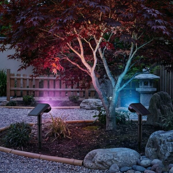 Lampada solare LED RGB 2-in-1 LED/3,7V 1200 mAh IP54 nera