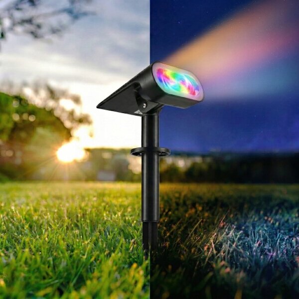 Lampada solare LED RGB 2-in-1 LED/3,7V 1200 mAh IP54 nera