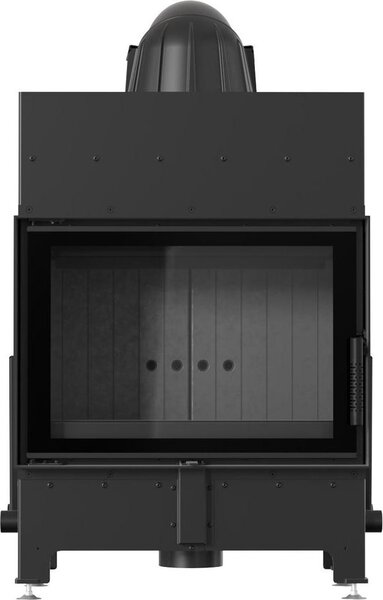 Caminetto ad aria FLOKI S singolo 8 kW Ø 160 con Thermotec nero e meccanismo di chiusura