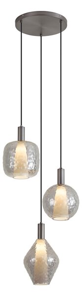 Lampada a sospensione di design Gunmetal 3 luci - Ard