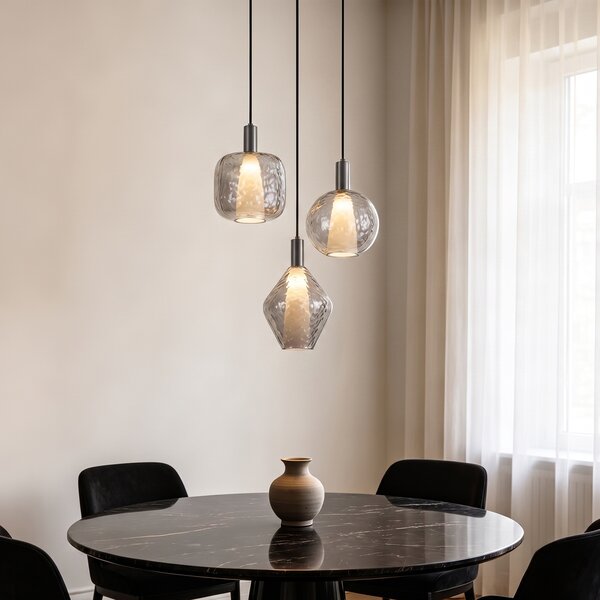 Lampada a sospensione di design Gunmetal 3 luci - Ard
