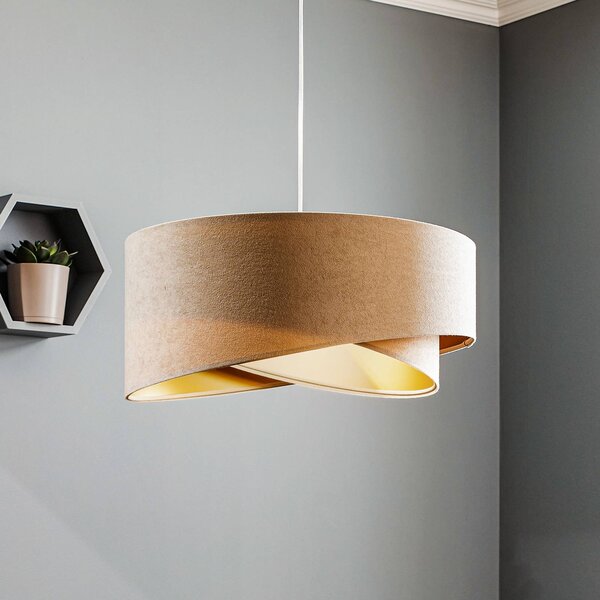 Lampada a sospensione Vivien Maco Design, dimmerabile, Crema / Ambra, Soggiorno / Sala da pranzo, Tessuto / Stoffa / Seta, Moderno, Lampada a sospensione