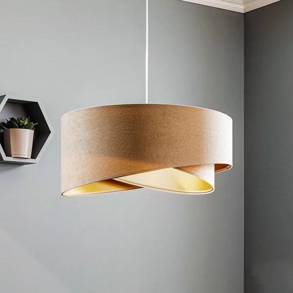Lampada a sospensione Vivien Maco Design, dimmerabile, Crema / Ambra, Soggiorno / Sala da pranzo, Tessuto / Stoffa / Seta, Moderno, Lampada a sospensione