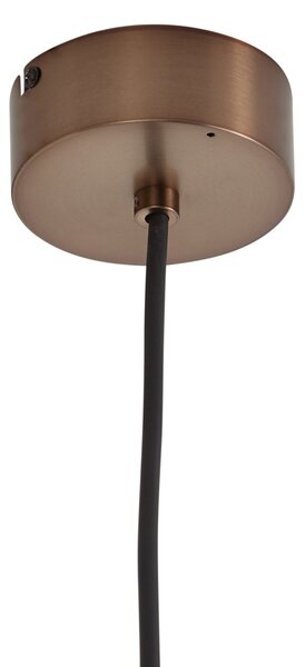 Lampada a sospensione Art Déco bronzo scuro con vetro a coste IP44 - Walcott