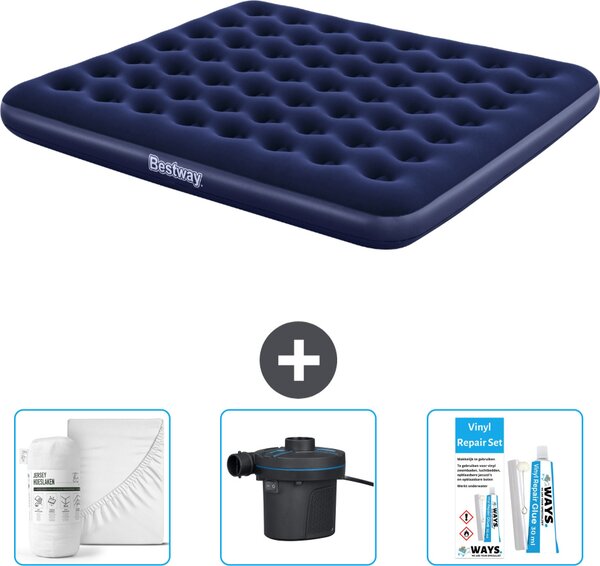 Materasso gonfiabile Bestway - 2 persone - 183 x 203 x 22 cm - Blu - Accessori inclusi