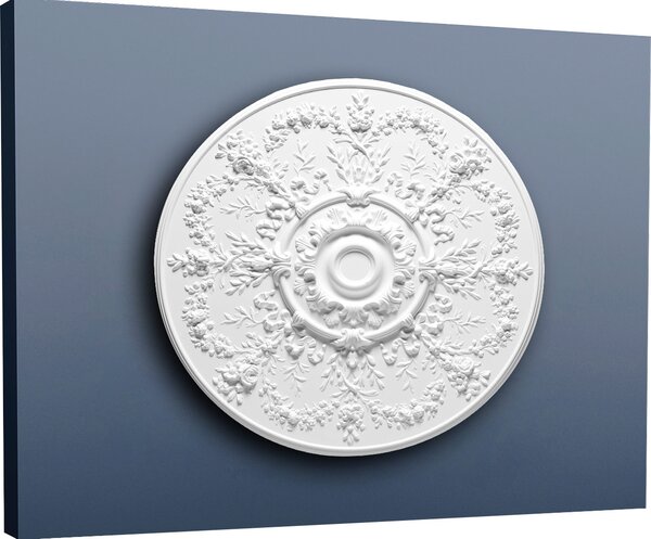 Orac R64 Luxxus rosone a stucco profilo decorativo per plafoniera rosone di alta qualità in poliuretano stabile | diametro 95 cm