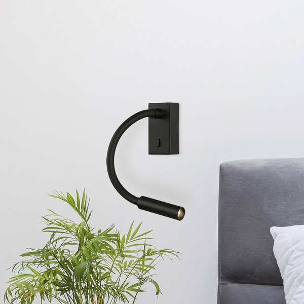 ACB ILUMINACIÓN Applique da parete a LED Cio, Nero, Camera da letto, Alluminio, Moderno, Applique a LED
