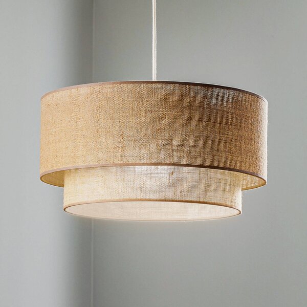 Lampada a sospensione Boho jute Duolla, dimmerabile, Marrone / Ruggine, Soggiorno / Sala da pranzo, Tessuto / Stoffa / Seta, Campagna / Rustiche, Lampada a sospensione