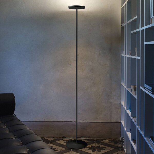 Linea Light Lampada da terra con luce lettura Joshua, dimmerabile, Nero, Soggiorno / Sala da pranzo, Metallo, Moderno, Lampada LED da terra