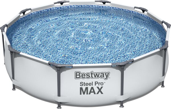 Bestway® Steel Pro MAX™ Frame Piscina senza pompa Ø 305 x 76 cm, grigio chiaro, rotonda