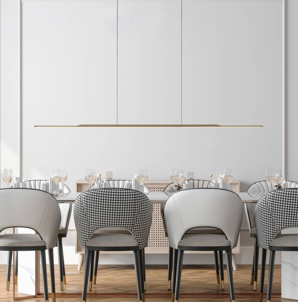 PURE Lampada LED a sospensione Surface, bronzo, 160 cm, alluminio, 3.000 K dimmerabile, Bronzo / Ottone antico, Soggiorno / Sala da pranzo, Alluminio, Moderno