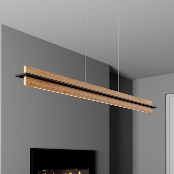 Lampada a sospensione Lexa Quitani, dimmerabile, Legno chiaro, Soggiorno / Sala da pranzo, Legno, Moderno, Lampada a sospensione