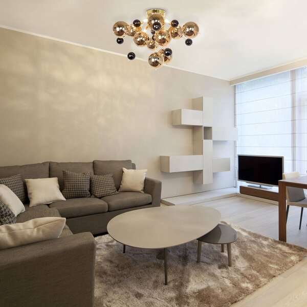 Näve Plafoniera soffitto Explosion, dimmerabile, Ottone / Oro, Soggiorno / Sala da pranzo, Vetro, Plafoniera