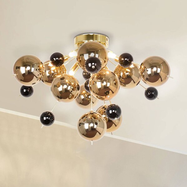 Näve Plafoniera soffitto Explosion, dimmerabile, Ottone / Oro, Soggiorno / Sala da pranzo, Vetro, Plafoniera