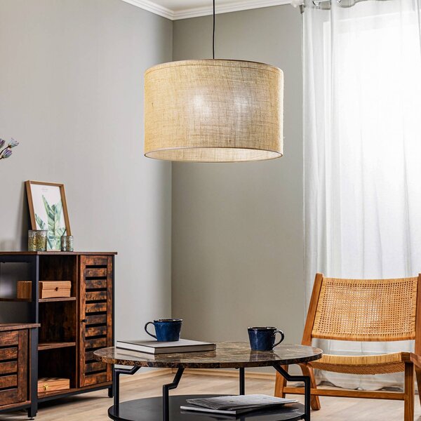 Lampada a sospensione Juta TK Lighting, dimmerabile, Marrone / Ruggine, Soggiorno / Sala da pranzo, Tessuto / Stoffa / Seta, Lampada a sospensione