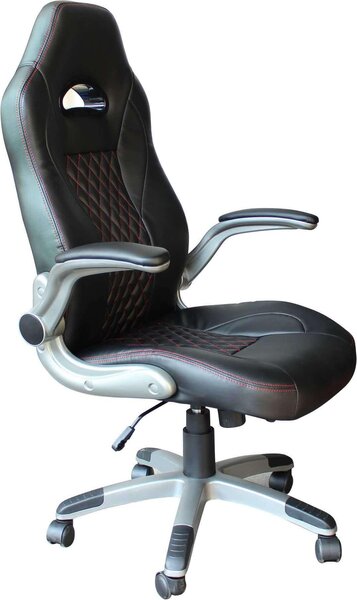 Milani Home - poltrona gaming ergonomica con braccioli, poggiatesta e supporto lombare, sedia ufficio girevole regolabile, nero