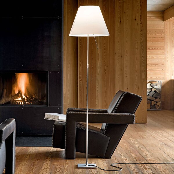 Luceplan Lampada da terra Costanza, Bianco / Opale, Soggiorno / Sala da pranzo, Alluminio, Design, Lampada da terra