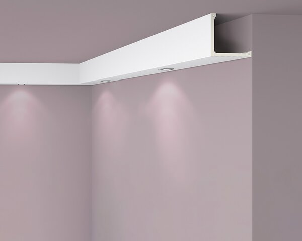 Rivestimento modanatura NMC L1 ARSTYL Noel Marquet Battiscopa decorativo Cornice del soffitto Modanatura decorativa moderna bianca 2 m