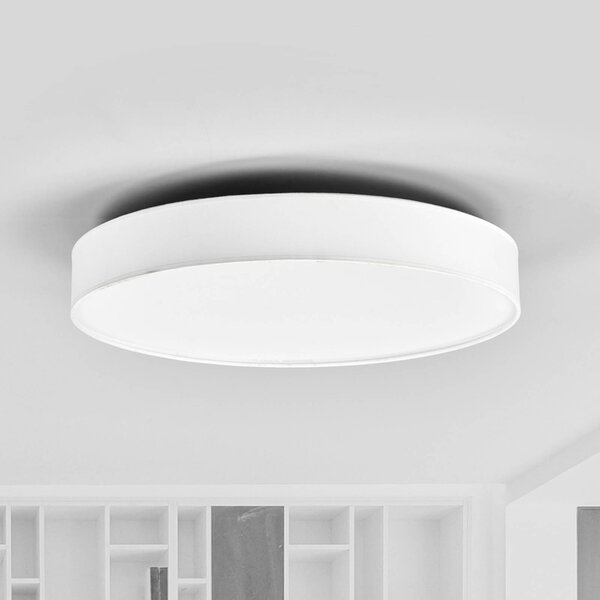 Plafoniera soffitto Saira Lindby, Bianco / Opale, Soggiorno / Sala da pranzo, Tessuto / Stoffa / Seta, Moderno, Plafoniera