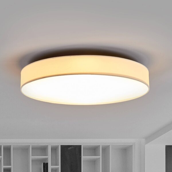 Plafoniera soffitto Saira Lindby, Bianco / Opale, Soggiorno / Sala da pranzo, Tessuto / Stoffa / Seta, Moderno, Plafoniera