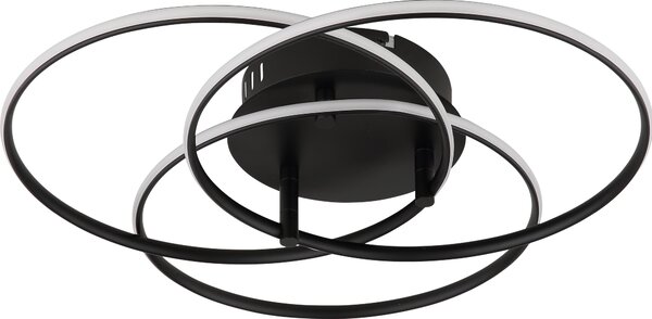 Plafoniera LED, alluminio, nero, bianco neutro, P 45,6 cm