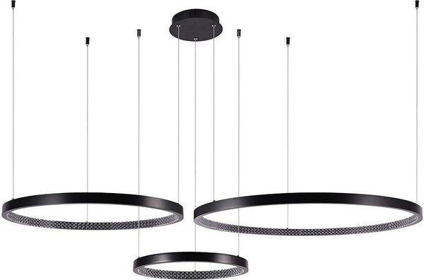 Lampada a sospensione LED a 3 anelli nera 4000K V-TAC VT-7824-10053