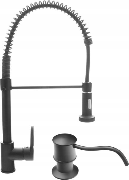 Miscelatore da cucina nero Dispenser retrò estraibile