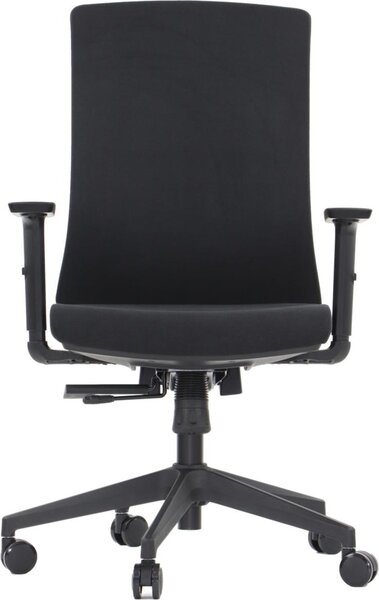 Sedia da ufficio girevole ergonomica TONO, base in nylon, braccioli regolabili, rivestimento nero
