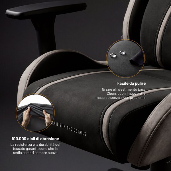 Sedia gaming in tessuto nero-beige Diablo X-One 2.0 Camel Black Small
