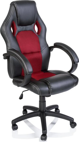 TRESKO Racing sedia direzionale sedia da ufficio sedia girevole sedia sportiva sedia da ufficio sedia da scrivania nero/rosso