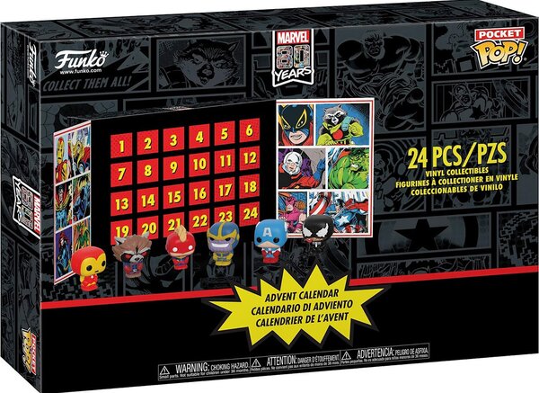 Calendario dell'Avvento Funko Marvel Pocket Pop con 24 figure Pop! Iron Man Capitan Marvel Thanos