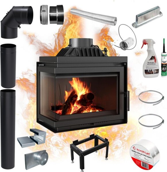 Inserto camino sinistro SIMPLE 8kW set di chiusura