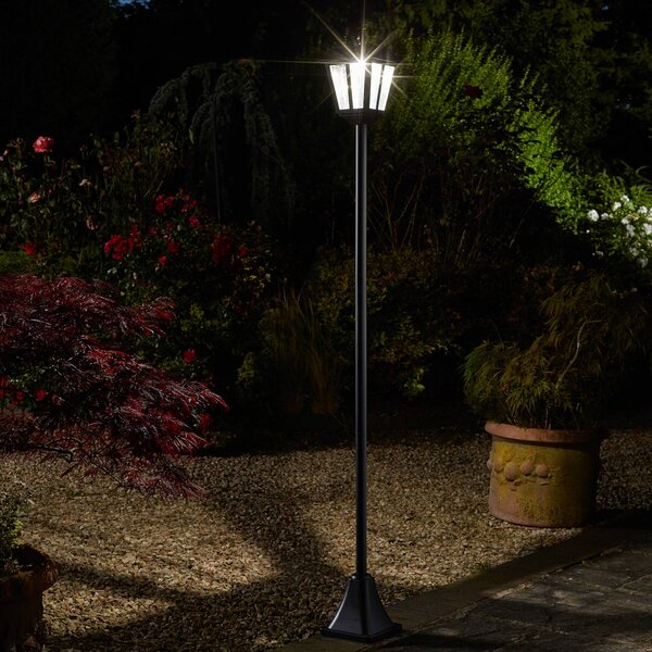 SMART GARDEN Lampada solare Whitehall 365, dimmerabile, Nero, Metallo, Moderno, Lampada solare