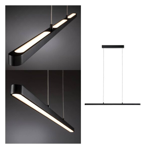Paulmann Lampada LED a sospensione Lento, nera, 100 cm, luce verso l'alto/verso dimmerabile, Nero, Soggiorno / Sala da pranzo, Alluminio, Moderno