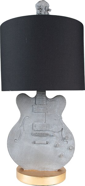 Clayre & Eef Lampada da tavolo Chitarra Ø 30x68 cm Plastica grigia