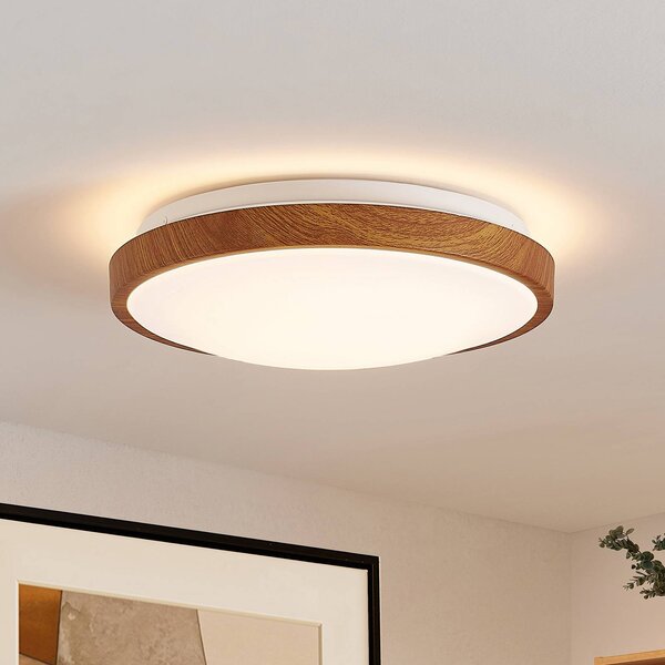 Plafoniera a LED Mynte Lindby, Legno chiaro, Soggiorno / Sala da pranzo, Plastica, Moderno, Plafoniera LED