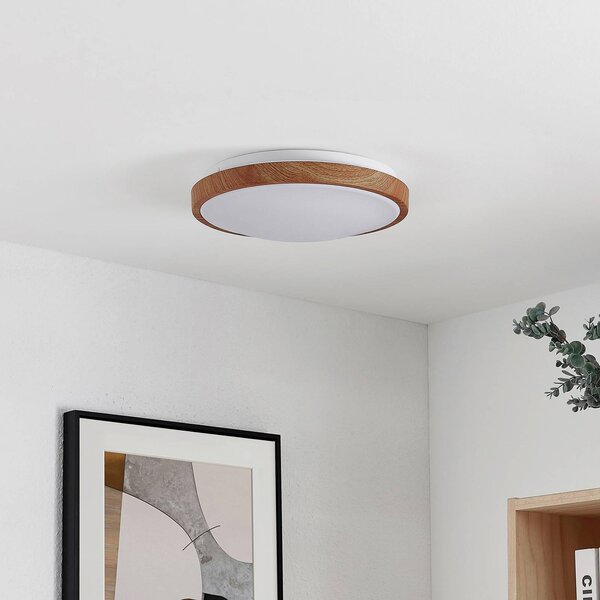 Plafoniera a LED Mynte Lindby, Legno chiaro, Soggiorno / Sala da pranzo, Plastica, Moderno, Plafoniera LED