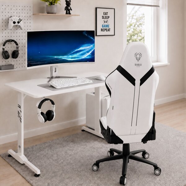 Scrivania gaming 100 cm bianca: Diablo X-Mate 1000