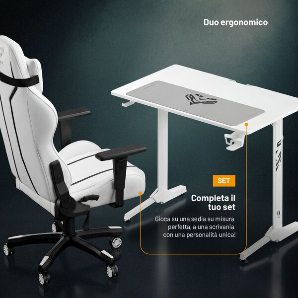 Scrivania gaming 100 cm bianca: Diablo X-Mate 1000