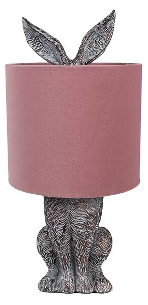 Clayre & Eef Lampada da tavolo Coniglio Ø 20x43 cm Marrone Rosa Poliresina