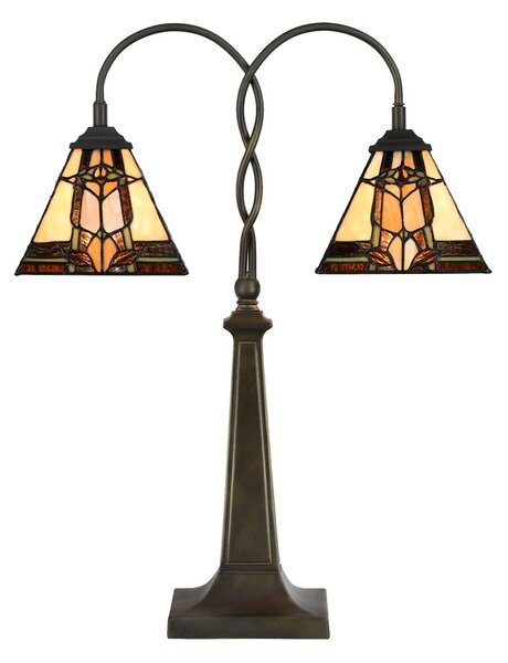 Lampada da tavolo Tiffany Clayre & Eef 48x66 cm in vetro beige marrone