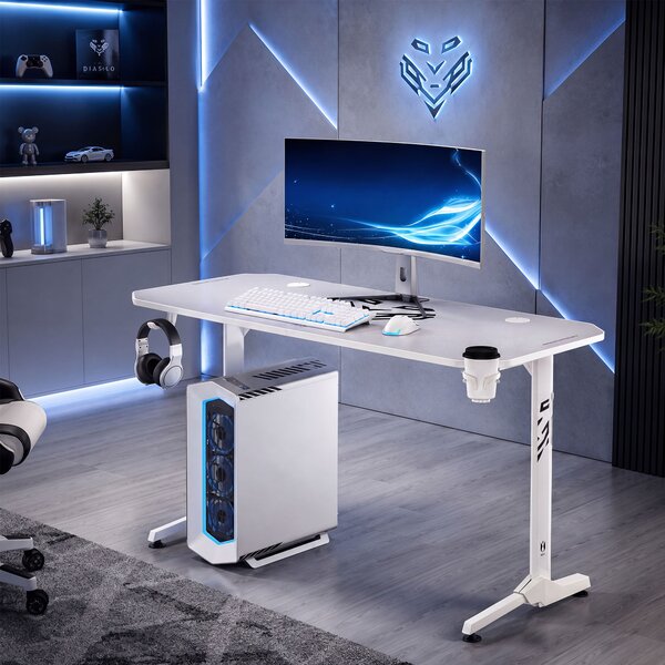 Scrivania gaming 140 cm bianca: Diablo X-Mate 1400