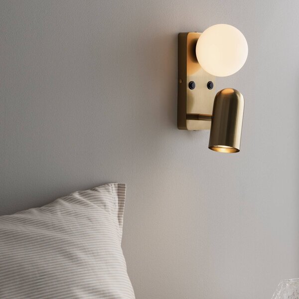 Globen Lighting Applique da parete Doppio, Ottone / Oro, Soggiorno / Sala da pranzo, Metallo, Scandinavo, Applique